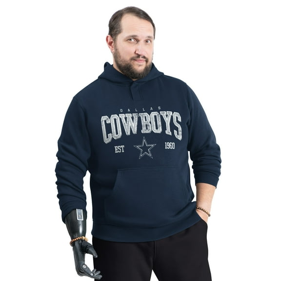 Men's G-III Sports by Carl Banks Navy Dallas Cowboys Adaptive Team Spirit Graphic Fleece Pullover Hoodie