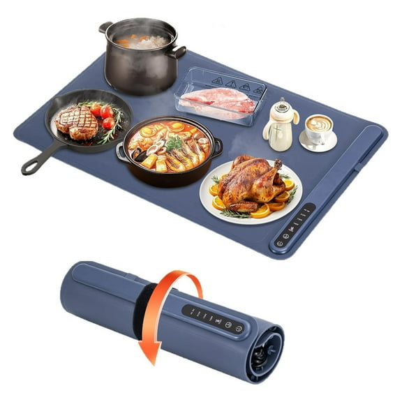 Warming Mat for Food Extra Large 23.6"x15.7", Food Warming Mat,Portable Heating Pad,   Fast Heating Silicone Electric Warming Tray,3 Level Temp 6 Hour Timer,Food Warmers for Parties Buffet