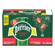 PERRIER Strawberry Carbonated Natural Spring Water with Natural Flavour, No Calories, No Sweeteners, No Sodium, Can 2.64 kg