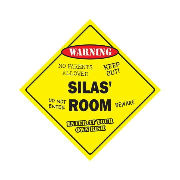 Silas' Room Sign Crossing Zone Xing | Indoor/Outdoor | 12" Tall kids bedroom decor door children's name boy girl