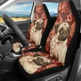 thumbnail image 2 of Jiueut Pug Dog Flower Print Car Seat Covers Set of 2, Anti-Slip Car Front Seats Only Auto Front Seat Cover for Women Men Soft Bucket Seat Cushion Pads, 2 of 7
