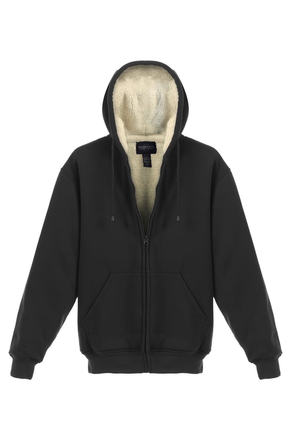 Men's Soft Heavyweight Sherpa Lined Fleece Hoodie Jacket