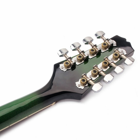 TEHAUX 8 String Mandolin Instrument with Adjustable Rosewood Bridge and Steel Strings for Music Playing in Green