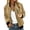 Khaki, variant on Women's Zip Up Bomber Jacket Loose Fit Long Sleeve Coat with Pockets Trendy Fall Outerwear for Daily Streetwear