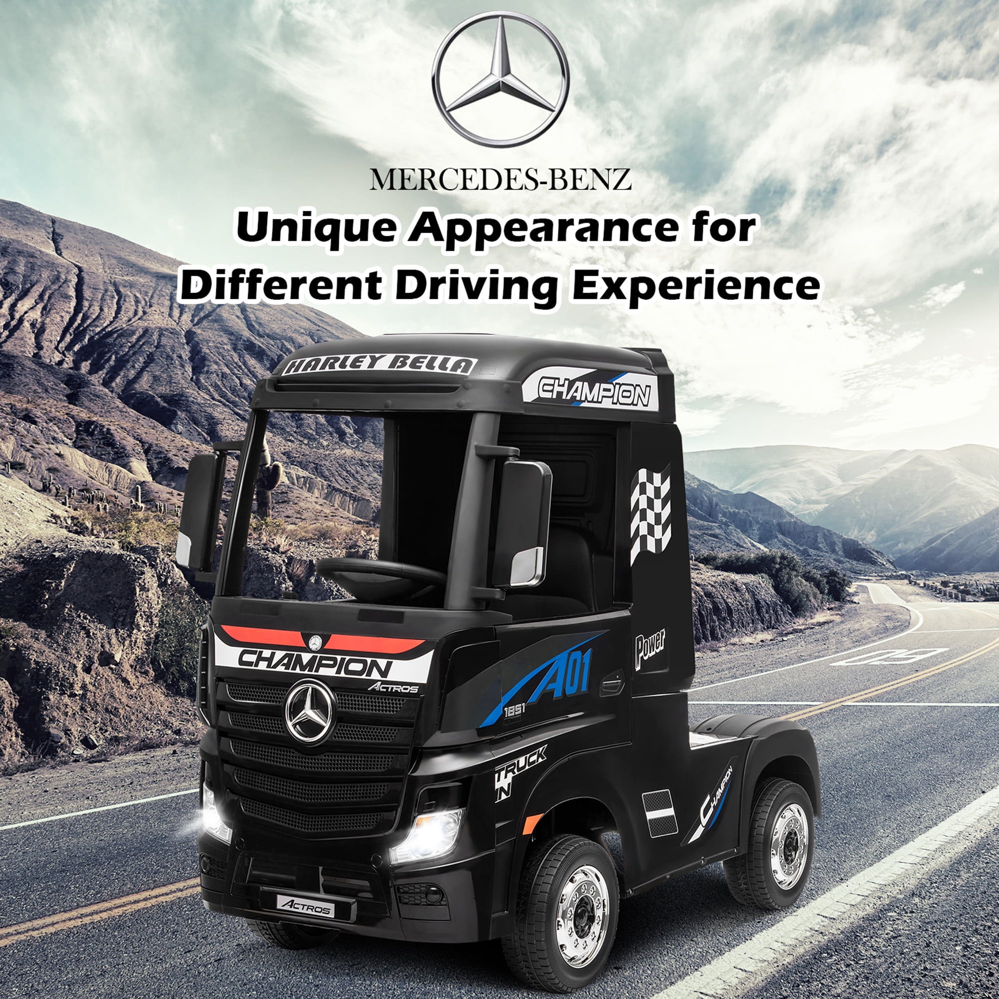 Mercedes-Benz ACTROS ラジコン Gymax 12V Electric Kids Ride on Car Mercedes Benz Actros w