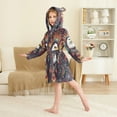 thumbnail image 4 of FORMRS Niños Bathrobe Unisex Hooded Robe Soft Plush Pajamas Sleepwear, Size 2-3T, Brown Abstract Eagle, 4 of 7