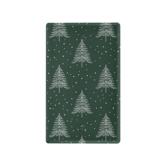 Yayeee Blank Wall Plate Cover 1-Gang 4.5"x2.7" Home Unused Decorative Outlet, New Year Tree Pattern