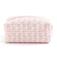 thumbnail image 1 of Bolsa de maquillaje TJJII con estampado floral de poliéster en flor, color rosa, 1 of 7