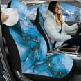 thumbnail image 2 of Uorisanigo Car Seat Cover Front for Cars, Easy to Install Blue Marble Cover Set, Stretchy Plush High Back Bucket Seat Covers Accessories Auto Trucks Van SUV,2 Packs, 2 of 7