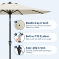 thumbnail image 3 of Garvee 9 feet Outdoor Patio Umbrella, with Push Button Tilt & 8 Sturdy Ribs,  Off-White, 3 of 7