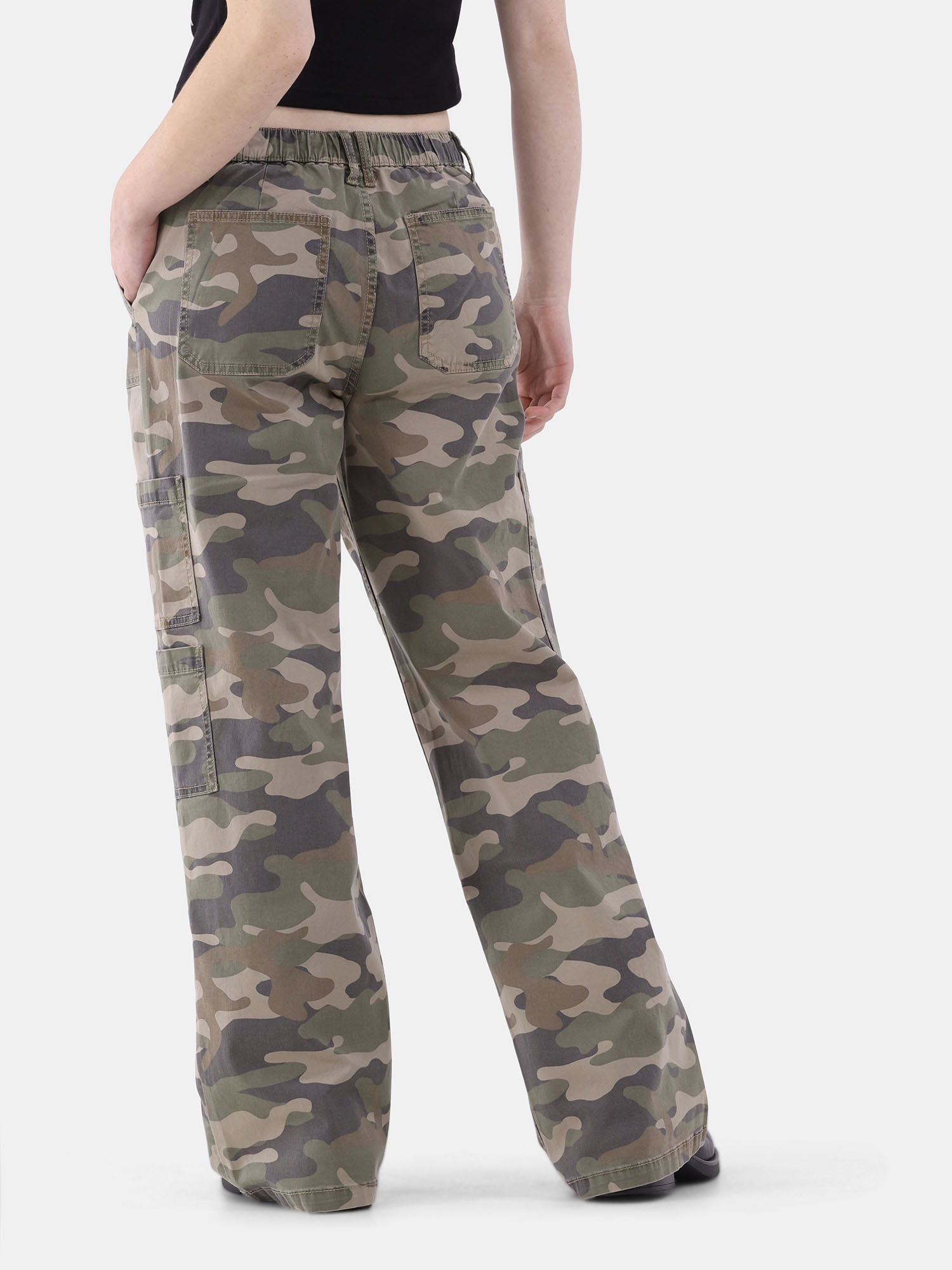 No Boundaries Wide Leg Cargo Pants, 31.5'' Inseam, Women's - Walmart.com