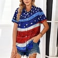 thumbnail image 4 of AHMOMEI Independence Day Button Down Shirts Women Short Sleeve Womens Blouse with Pocket, 4 of 4