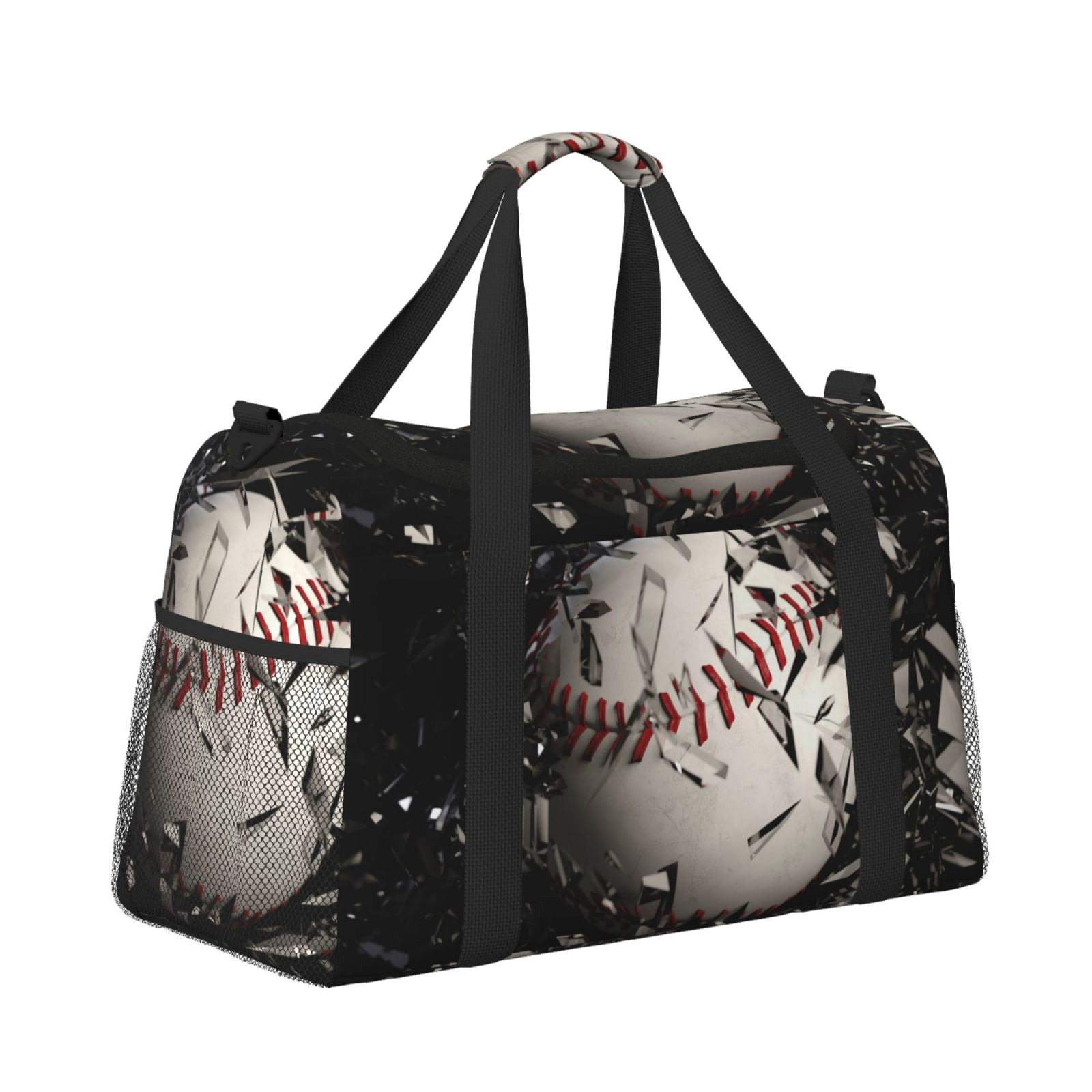 Rateoe Baseball Breaking Glass Pattern Gym Bag for Women, Duffle Bag for Travel with Wet Pocket, Carry on Weekender Bags for Women, Water Resistant Travel Bag Duffel Bag
