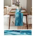 thumbnail image 6 of Blue Teal Marble Burlap Cotton Table Runner 13x70 Inches Long, Aesthetics Modernism Abstract Farmhouse Table Runners, Outdoor Dining Tablecloths Decor for Baby Shower/Party/Wedding, 6 of 6