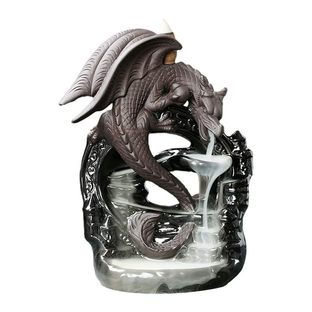 Soporte de incienso en cascada, quemador de incienso de reflujo de dragón, regalo, estatua de dragón con temática Animal para mesa de té, Yoga,
