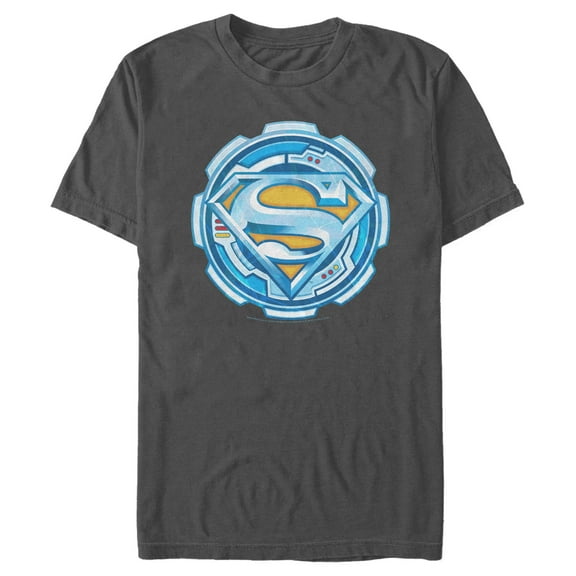 Men's Superman Logo Gear Graphic Tee Charcoal 3X Large