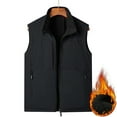 thumbnail image 4 of Bcfgryg Men's Winter Padded Gilet With Pockets Loose Solid Colour Lapel Casual Sports Style Vests Mens Casual Vest Black L, 4 of 4