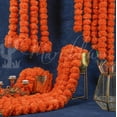 thumbnail image 4 of Marubhumi 5 Pcs of 4.5 Feet Long Strands Artificial Marigold Flowers Garland for Diwali, Traditional Indian Decor, Christmas Decor, Wedding Gift, Bush Floral Themed Party, DIY, Backdrop, 4 of 6