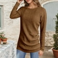 thumbnail image 2 of Gyexs Tunic Sweaters for Women Long Sleeve Lightweight Ribbed Knit Button Down Shirts Fall Casual Work Outfits BW1, Size L, 2 of 8