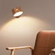 thumbnail image 4 of Lámpara de pared LED recargable con puerto USB, bola magnética giratoria de 360 grados, luz inalámbrica, madera de sapele, 2 unidades, 4 of 4