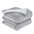 thumbnail image 5 of Southshore Fine Living, Inc. Reversible Sherpa Fleece Throw Blanket for Couch, 98 X 98, Grey, 5 of 6