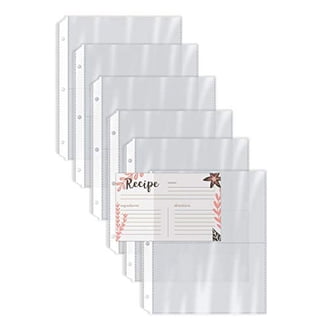 recipe card sleeves 4x6 30 Pack 120 Pockets Sleeves,3 Ring Binder Recipe Card Protector Pages,Double Sided 2 Pocket Refill Sheets for Recipe Book, 8.5x11 Inch Top Loading Clear Sleeve Sheets : Home printed recipe layouts 4 x 6 Recipe Card