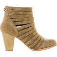 thumbnail image 2 of Mi Im Urban-04 Women's Rear Zipper Cut Out Strappy Stacked Chunky Ankle Booties, 2 of 4
