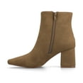 thumbnail image 2 of Journee Womens Haylinn Inside Zip Block Heel Booties, Widths Available, 2 of 9