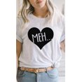 thumbnail image 2 of Meh Black Heart Valentines Graphic Tee T-Shirt, 2 of 7