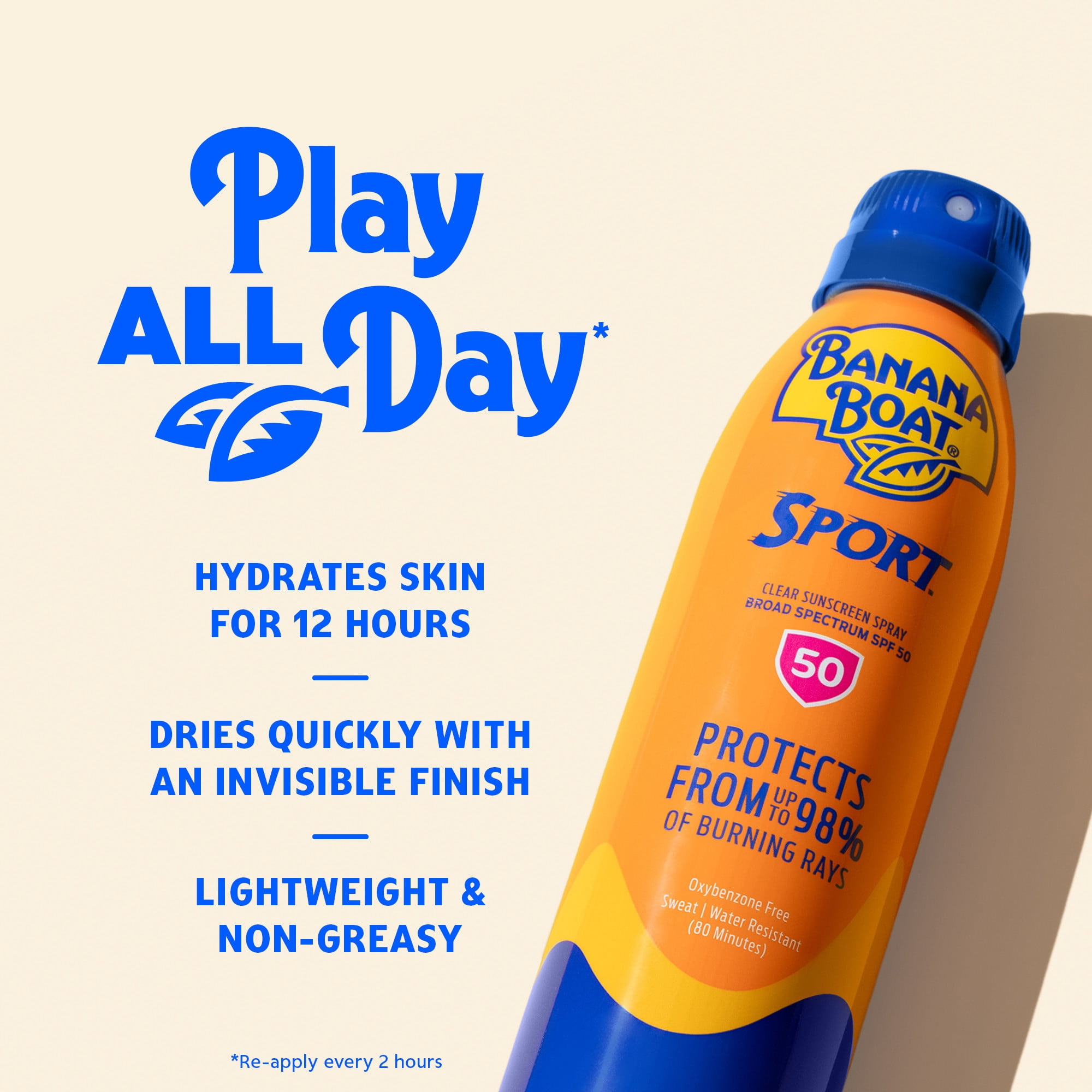 Banana Boat Sport Ultra Sunscreen Spray Twin Pack, SPF 50, 2 6 oz Sprays