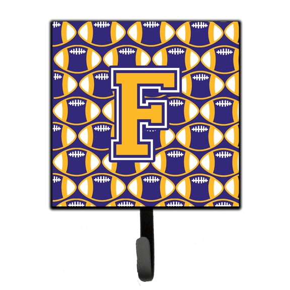 Letter F Football Purple and Gold Leash or Key Holder