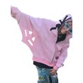 thumbnail image 2 of Arvbitana Women Teen Girl Loose Hoodies Fashion Letter Print Spider Web Long Sleeve Fall Sweatshirts Casual Clothes Zip-Up Pullover Solid Color Cardigan Coat, 2 of 5