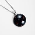 thumbnail image 4 of Gemini Constellation Glass Circular Pendant Necklace Jewelry, 4 of 5
