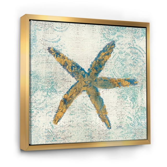 Coastal Pastel seashells III - Vintage Nautical Framed Canvas