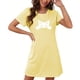 thumbnail image 5 of Camisón corto de talla grande para mujer, camisón de manga corta con estampado de pecho a la moda, camisón para mujer, 5 of 5