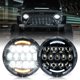thumbnail image 1 of Xprite Faros delanteros LED de 105 W con haz alto/bajo DRL y señal de giro ámbar, faros delanteros redondos de 7 pulgadas compatibles con Jeep Wrangler JK TJ LJ 1997-2018 aprobado por DOT, 1 of 1
