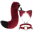 thumbnail image 1 of Diadema con orejas de gato de imitación hecha a mano, accesorios de cola de zorro, conjunto de orejas de bestia secundarias, collar con horquilla, 1 of 5