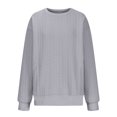thumbnail image 3 of Timegard Womens Long Sleeve Tops Crewneck Drop Shoulder Solid Color Pullover Fall Casual Loose Blouse, 3 of 6