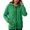 sweatshirt for women - Green, variant on Daznico Womens Full Zip Hooded Sweatshirt Jacket Long Ribbed Relaxed Loose Soft Pullover Coat with Ribbed Side Pockets Casual Outerwear,XXL