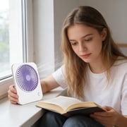 Desktop Mini Fan, Battery Operated Ventilador, Angle Adjustable Air Cooler, Low Noise Portable Personal Fan for Household Workspace Indoor Travel Socket Free Summer Heat Dissipation