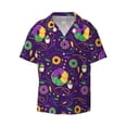 thumbnail image 3 of Goofa Mardi Gras and Donuts Printed Men's Casual Short-sleeved Shirt,Lightweight Breathable Button-down,Summer Casual men's top,Versatile Fashion shirt-Small, 3 of 7