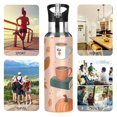 thumbnail image 7 of Yayeee 20oz Double Wall Stainless Steel Water Bottle with Flip Straw, Pink Fall Coffee, 7 of 7
