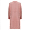 thumbnail image 6 of Arlun Womens Full Zipper Flannel Robes Fuzzy Soft Long Sleeve Loungewear Simple Solid Color Winter Warm Comfortable Sleepwear Casual Loose Knee Length Bathrobe Pink XL, 6 of 8