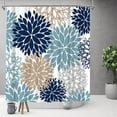 thumbnail image 4 of Navy Blue Shower Curtain 72x72inch Blue Dahlia Flower Shower Curtain Bathroom Decor, Polyester Fabric Bath Curtain, 4 of 6