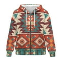 thumbnail image 4 of Garronmavis Aztec African Tribal Women's Zip-up Sweatshirt Fashion Casual Hoodie with Drawstring Drop Shoulder Oversize Long-Sleeve Pullover Tops, 4 of 7