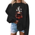 thumbnail image 5 of jobturf Halloween Sweatshirts for Women Trendy Fleece Lined Crewneck Sweatshirt Fall Winter Pumpkin Ghost Printed Festival Tops S, 5 of 5