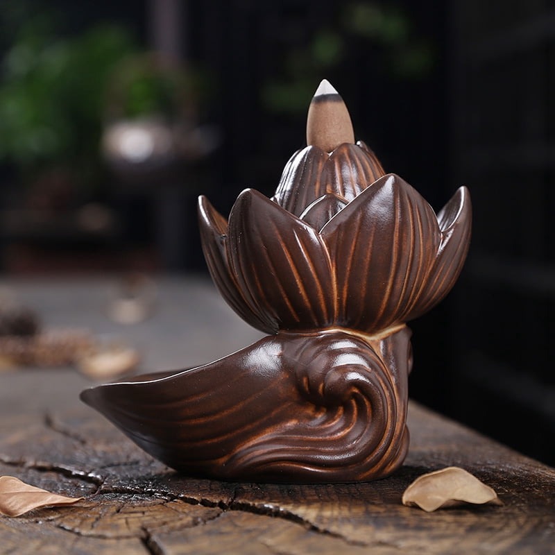 Incense Burner Waterfall Smoke, Indoor Waterfall Backflow Incense Holder, Aromatherapy Ornament, Backflow Incense Cones for Indoor Learning and Working Yoga