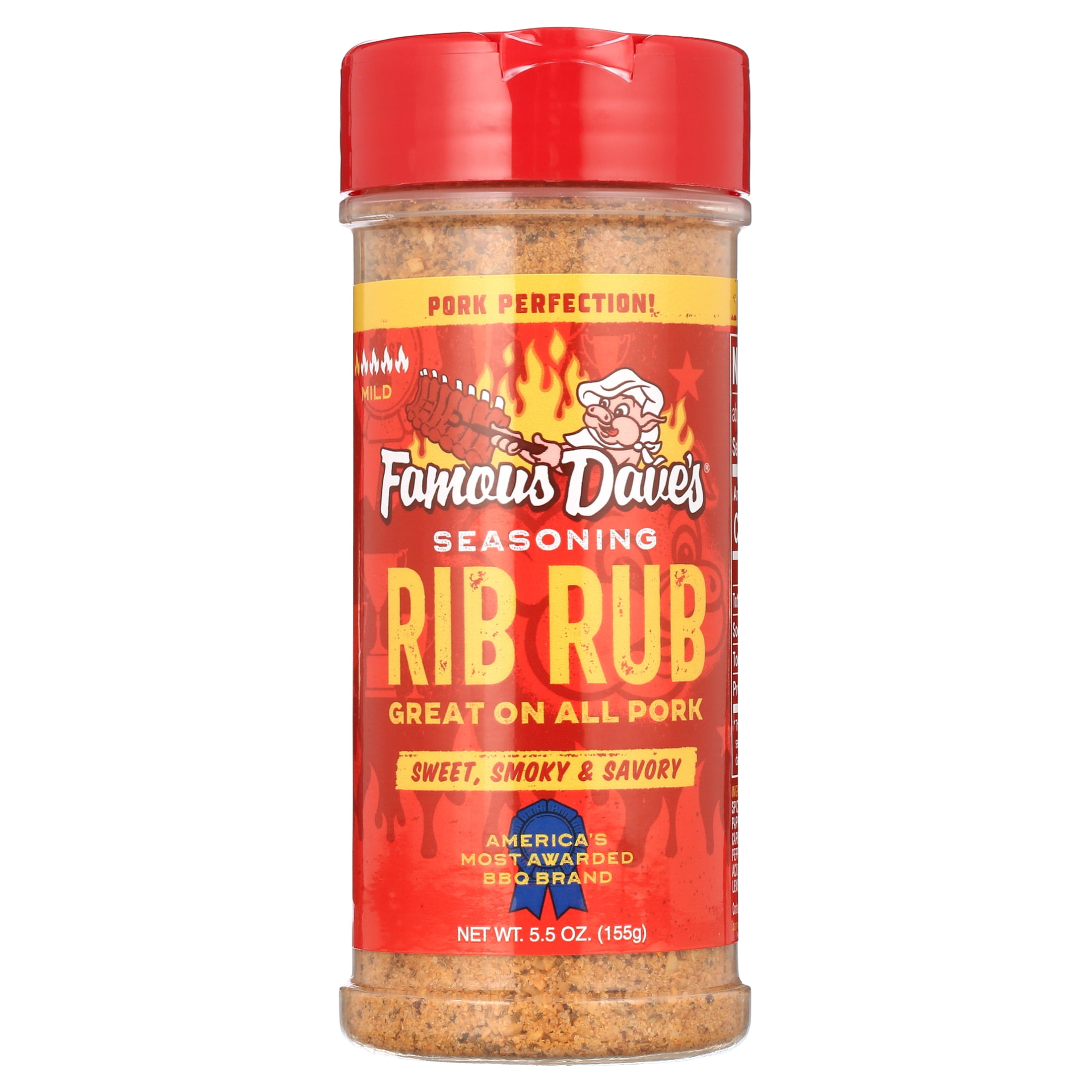 (6 pack) Famous Dave's Rib Rub Pork Seasoning, 5.5 oz