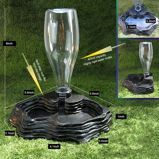 VONKY Compact Water Dispensers For Reptiles Designed For Small Spaces Creating Good Living Environment Grey 1Set