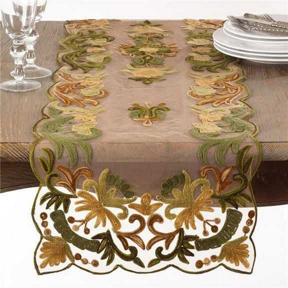 Saro Lifestyle Beaded & Embroidered Table Runner